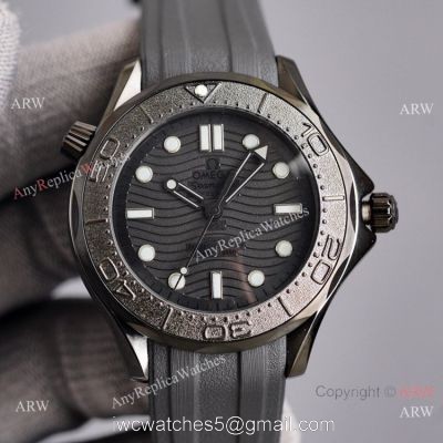 New 2021 Watches Swiss Omega Black Seamaster Diver 300m Watch Rubber Strap 1