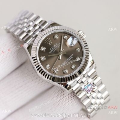 TR Factory 904L Rolex Datejust Jubilee Stainless Steel Gray Diamond Dial Watch 31mm 1
