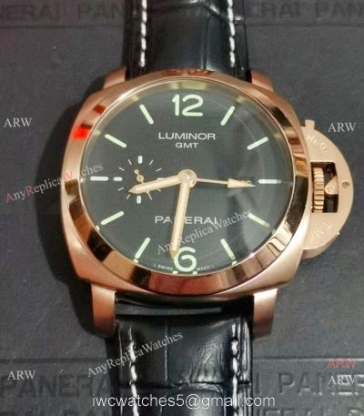 Copy Panerai Luminor Gmt Automatic PAM 00535 Watch Rose Gold 1
