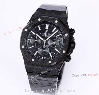 New Frosted Gold AP Watch Royal Oak All Black Chronograph Dial For Men Size 41mm High End Replica 1