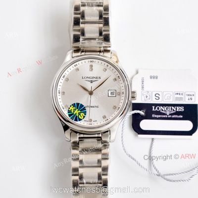 Swiss Grade Longines Master Collection Stainless Steel White Face Automatic Watch Replica For Men 1