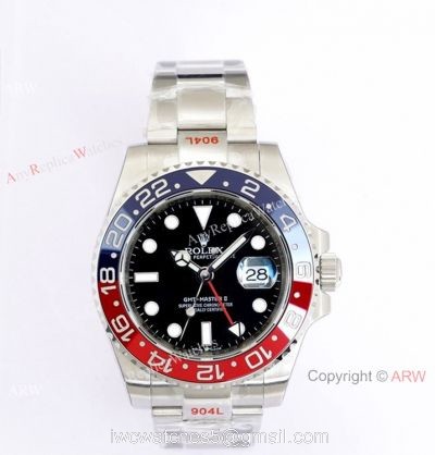 (EW)Swiss 3186 Rolex GMT-Master II Pepsi Watch 116719 Stainless Steel Case 1