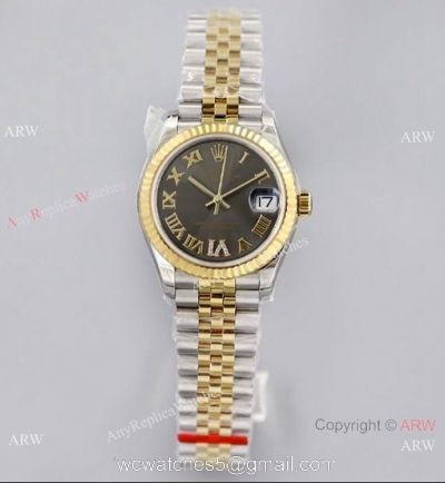 (EW)Swiss Copy Rolex 31-Datejust Jubilee Watch Rhodium grey Dial with Roman 1