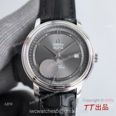 Swiss Quality Omega DeVille Co-Axial SS Rhodium Grey Dial Watch 8215 Movement 1