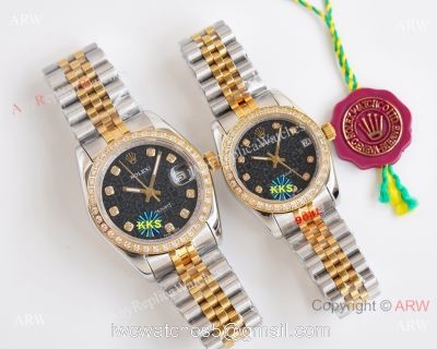 Two Tone Black Face Replica Rolex Datejust Watch Citizen 8215 Movement 1