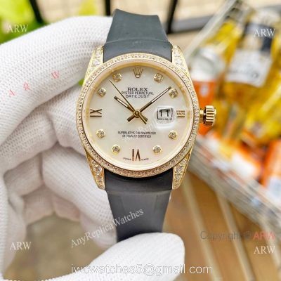 Replica Citizen 8215 ROLEX Datejust White Gold Diamond bezel Ladies Watch 1
