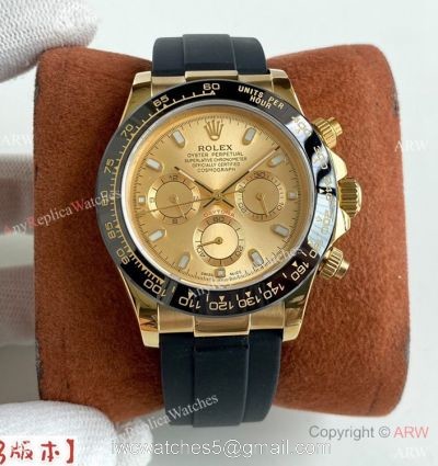 Rolex Daytona A7750 Chronograph Watch Champagne Dial Ceramic Bezel 1