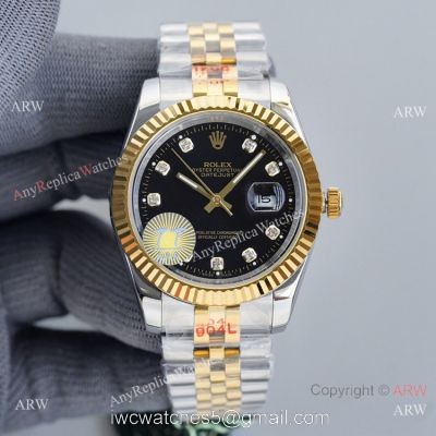 Swiss Quality Rolex Datejust ii Citizen 8215 Watch Black Two Tone Jubilee Bracelet 1