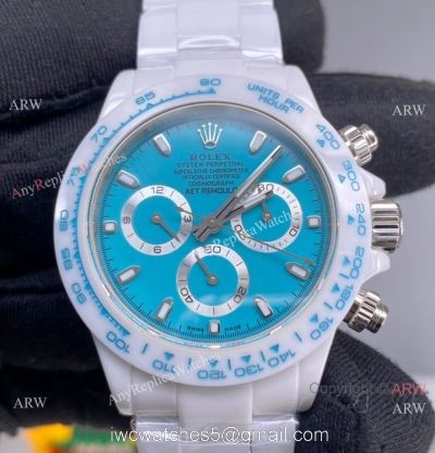2022 New! AET Remould &8216;Abu Dhabi Sapphire Rolex Daytona Noob 4130 Baby blue Face Watch 1