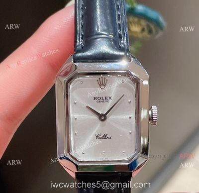 Replica Rolex Cellini Stainless Steel Case Gray Dial 24mm Lady Watch 1