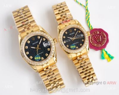 All Gold Replica 28mm/36mm Rolex Datejust Watch Citizen 8215 Movement 1