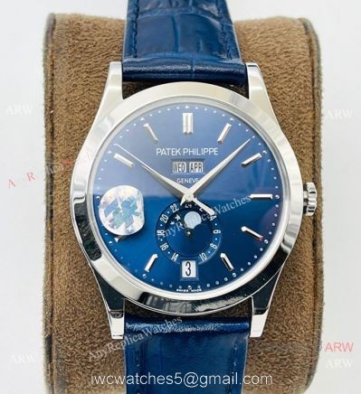 ZF Patek Philippe Calatrava Perpetual Calendar Cal 324 S QA LU 24H303 Watch Blue Dial 1