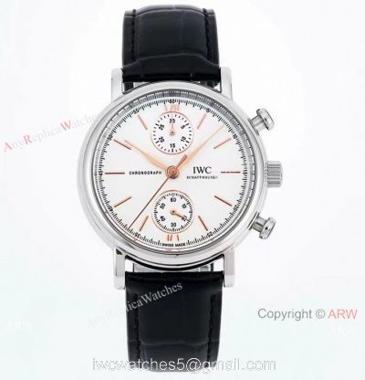Swiss Replica IWC Portofino 7750 Chronograph 39mm Watch Rose Gold Markers 1