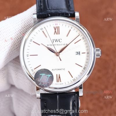 Knock-off IWC Portofino Citizen 9015 White Face Black Strap Watch 1