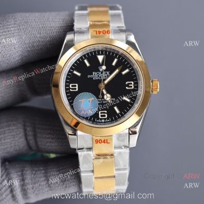 Swiss Quality Rolex Explorer Two Tone 41mm Watch Citizen 8215 Movement 1