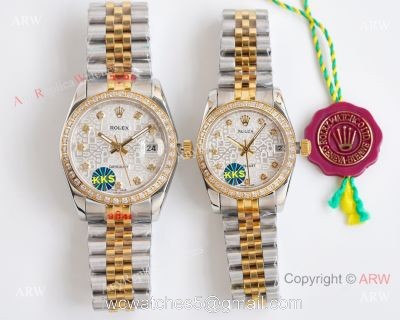 Two Tone White Face Replica Rolex Datejust Watch Citizen 8215 Movement 1
