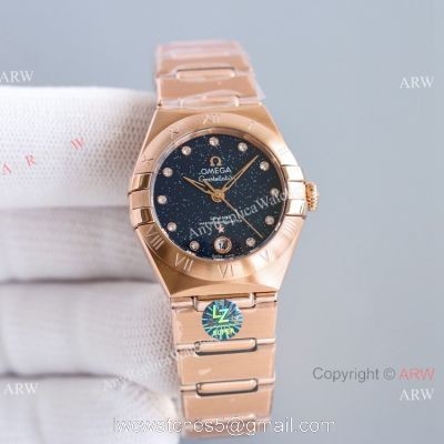 Swiss Copy Omega Constellation 8700 Automatic Watch 29mm Rose Gold New Face 1