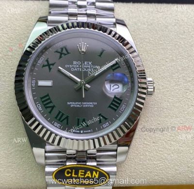 Fake Clean Factory 904L Rolex 126334 Wimbledon Datejust 41 Jubilee Watch 1