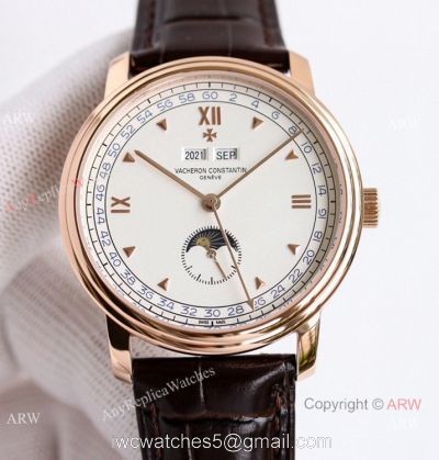 TWS Factory 1-1 Copy Vacheron Constantin Historiques Calendrier Complet 1948 40mm 3100v Watch Rose Gold White Dial 1