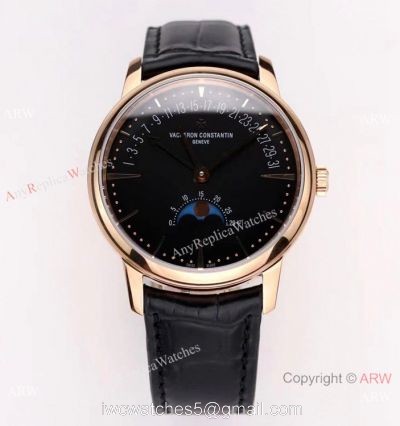 2021 New! Swiss Vacheron Constantin MoonPhase Retrograde Date Watch Rose Gold 1