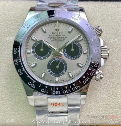 Swiss Copy Rolex Daytona 7750 904l Steel Grey Dial Ceramic Bezel Watch 40mm 1