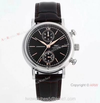 Swiss Replica IWC Portofino 7750 Chronograph 39mm Watch Black 1