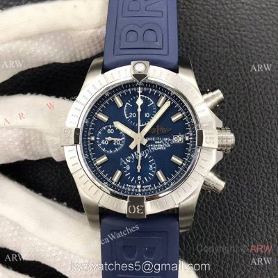 Grade AAA Clone Breitling Avenger Chronograph 43 A7750 Watch Blue Rubber Band 1