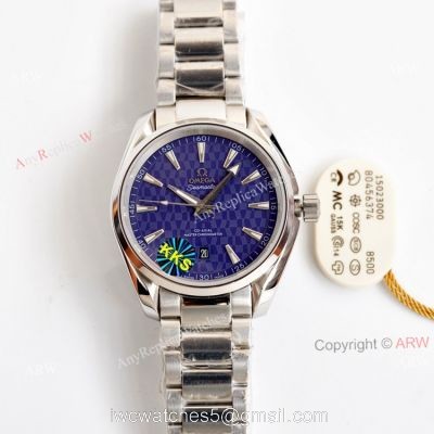 New Omega Seamaster Aqua Terra 150m Blue Face Stainless Steel Swiss Replica Watch For Men 1