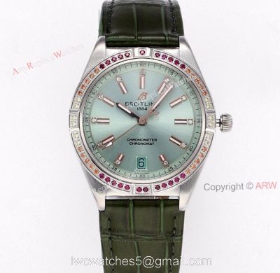 Buy Breitling Chronomat For Women Replica Watches Green Dial 1