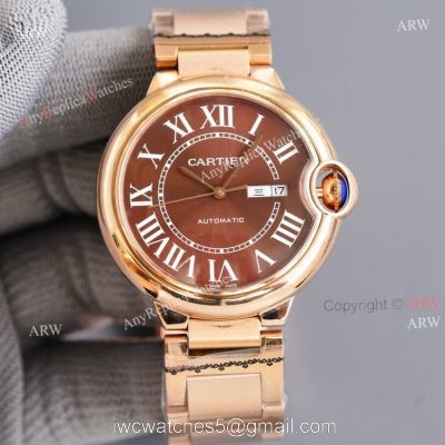 All Rose Gold Cartier Santos XL Automatic Replica Watch 42mm 1