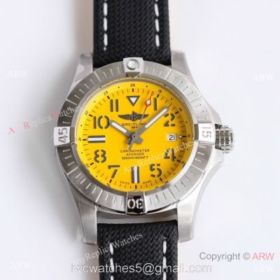 (GF) Swiss Breitling Avenger Automatic 45 Seawolf Asia2824 GF Watch Yellow Dial with Arabic Markers 1