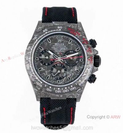 Super Clone Daytona Diw Carbon 4130 Noob 1:1 Best Edition Black Dial on Nylon Strap 1