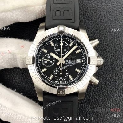 Grade AAA Clone Breitling Avenger Chronograph 43 A7750 Watch Black Rubber Band 1