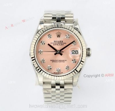 EWF Rolex Oyster Perpetual Datejust 31 Pink Face with diamonds Swiss Super Clone Watch 1