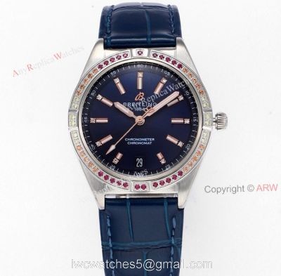 New Breitling Womens Chronomat South Sea Blue Dial Replica Watch 36mm 1