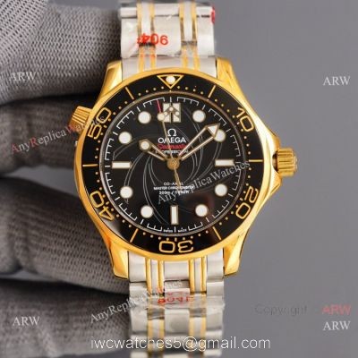 Swiss Quality Omega Seamaster James Bond Limited Edition 300m Watch 8215 Two Tone Case 1