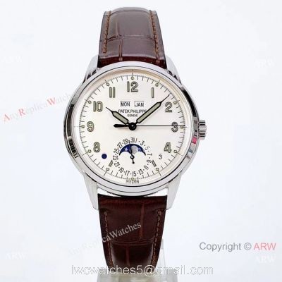 (GR) Super Clone Patek Philippe Perpetual Calendar 5320g Watch White Face Cal.324 SQ 1