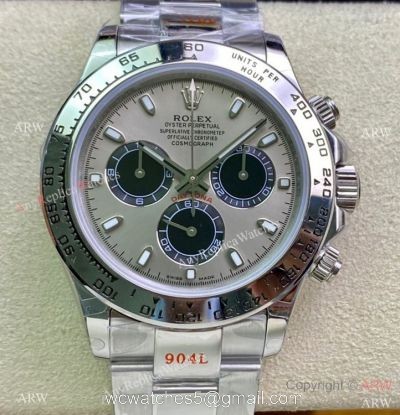 Highest Quality Rolex Daytona Gray Face 904L Stainless Steel Watch 7750 Chrono 40mm 1