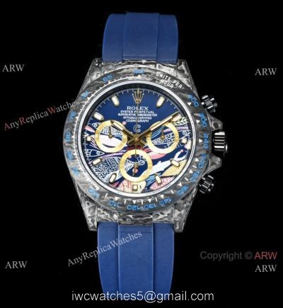 New! TW Factory Rolex Daytona Carbon Motley 7750 Chrongraph Watch Blue Oysterflex Strap 1