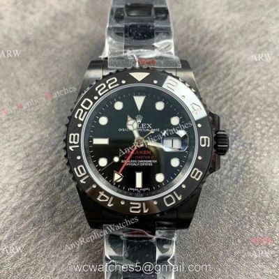 GS Factory Rolex Blaken GMT-Master II 40 Swiss 2824 Watch DLC Black New Single Red 1