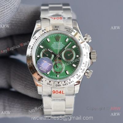 Swiss Quality Replica Rolex Comograph Daytona Citizen 8215 Watch Olive Green Dial Stainless Steel 1