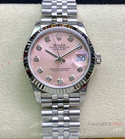 Swiss Grade Rolex Datejust 31mm TW Swiss 2836 Watch Pink Dial Jubilee Strap 1