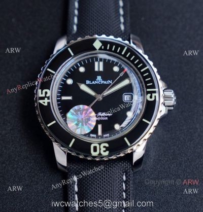 JH Blancpain Fifty Fathoms Swiss Watch Black Dial Black Bezel 1