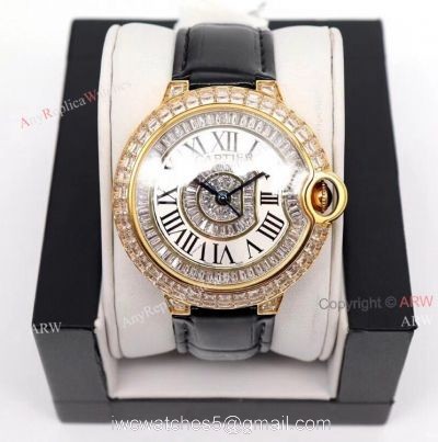 Replica Cartier Ballon Bleu 42mm Gold Watch With Diamonds 1