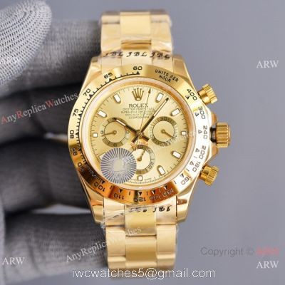Swiss Quality AAA Replica Rolex Daytona Citizen 8215 Watch All Gold 40mm 1