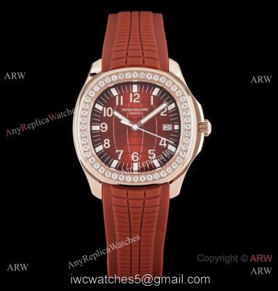 Swiss Quality Copy Patek Philippe Aquanaut Citizen 8215 Watch Rose Gold Chocolate Diamond Bezel 1