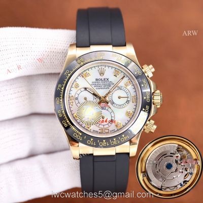 Knock-off ROLEX Daytona White Chronogarph Dial Rubber Strap 40MM Watch 1