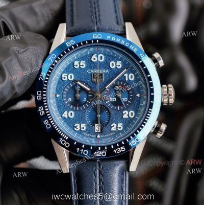 New Tag Heuer Carrera Blue Dial 44mm Tag Heuer Carrera Porsche Chronograph Special Edition Replica Watches 1