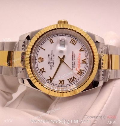 Copy Rolex Oyster Datejust Two Tone White Dial Mingzhu Watch 40mm for Men 1