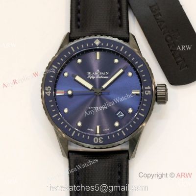 Swiss Grade Replica Blancpain Fifty Fathoms Bathyscaphe GF Factory Cal.1315 Watch Blue Dial 1